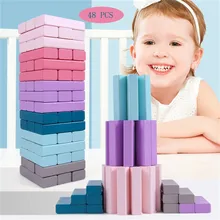 48 шт. красочный слой укладки и аккумуляции настольная игра Дизайн Классическая красочная башня из мультфильма укладки игры строительные блоки