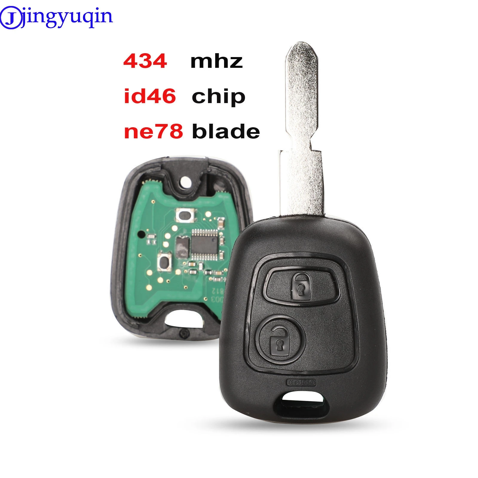 Jingyuqin для Peugeot 406 407 408 607 2 кнопки приемопередающий чип ключа автомобиля ID46 434 МГц и