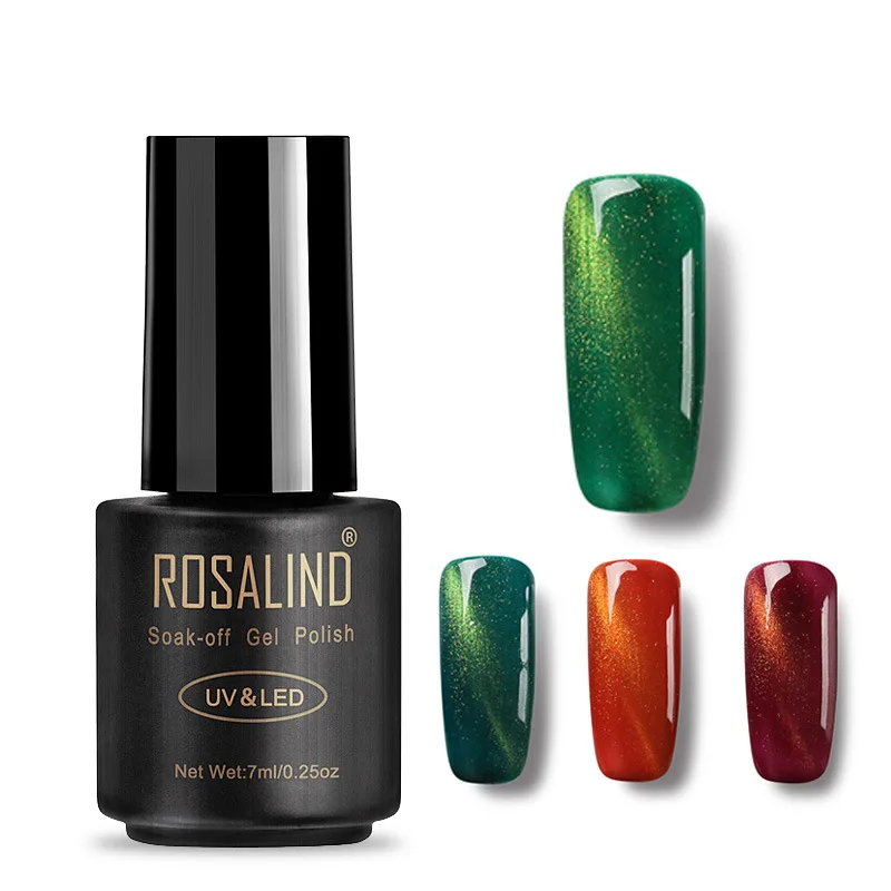 Лак для ногтей ROSALIND 7 м магнит кошачий глаз впитывается Полупостоянный