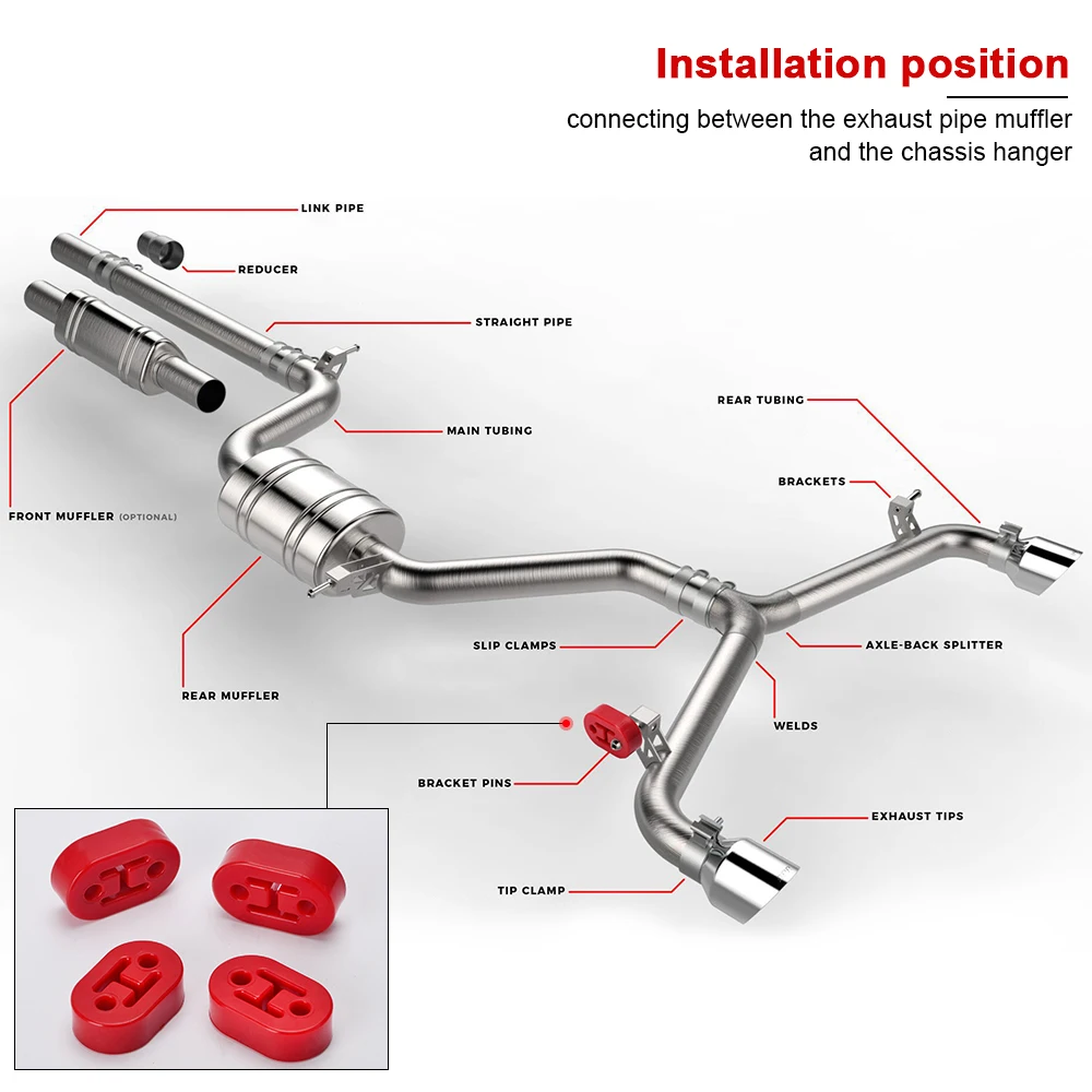 Universal Polyurethane Exhaust/Muffler Short Hangers Muffler Hangers Red or Blue JR8952 4pcs/Lot