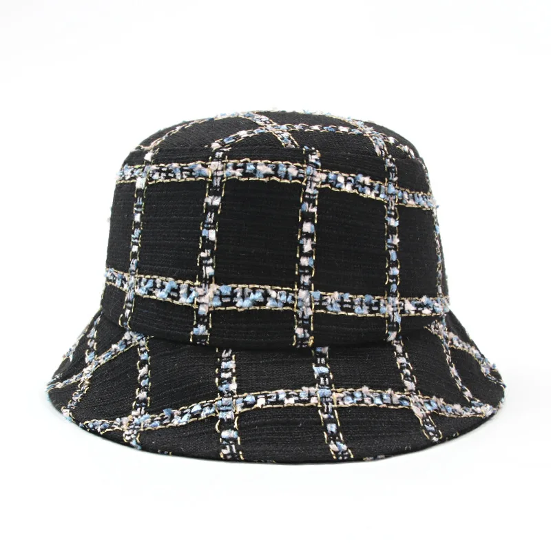 LDSLYJR Cotton black and white Bucket Hat Fisherman Hat outdoor travel hat Sun Cap Hats for Men and Women 264