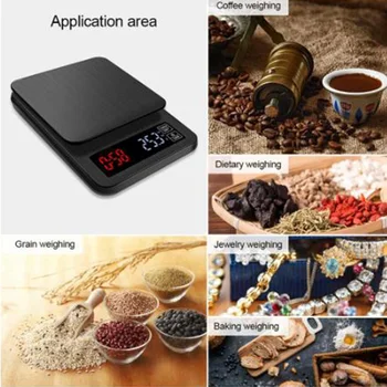 

Mini LCD Digital Electronic Drip Coffee Scale With Timer Household Drip Scale Plastic Include Timing Functions