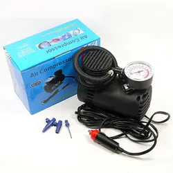 12V Mini Air Pump Metal Car Auto Portable Mini Electric Air Compressor Kit  for Ball Bicycle Minicar Tire Inflator Pump  1 Set