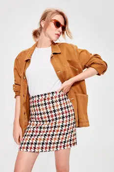 

Trendyol Multi-Colored Plaid Skirt TWOAW20ET0120