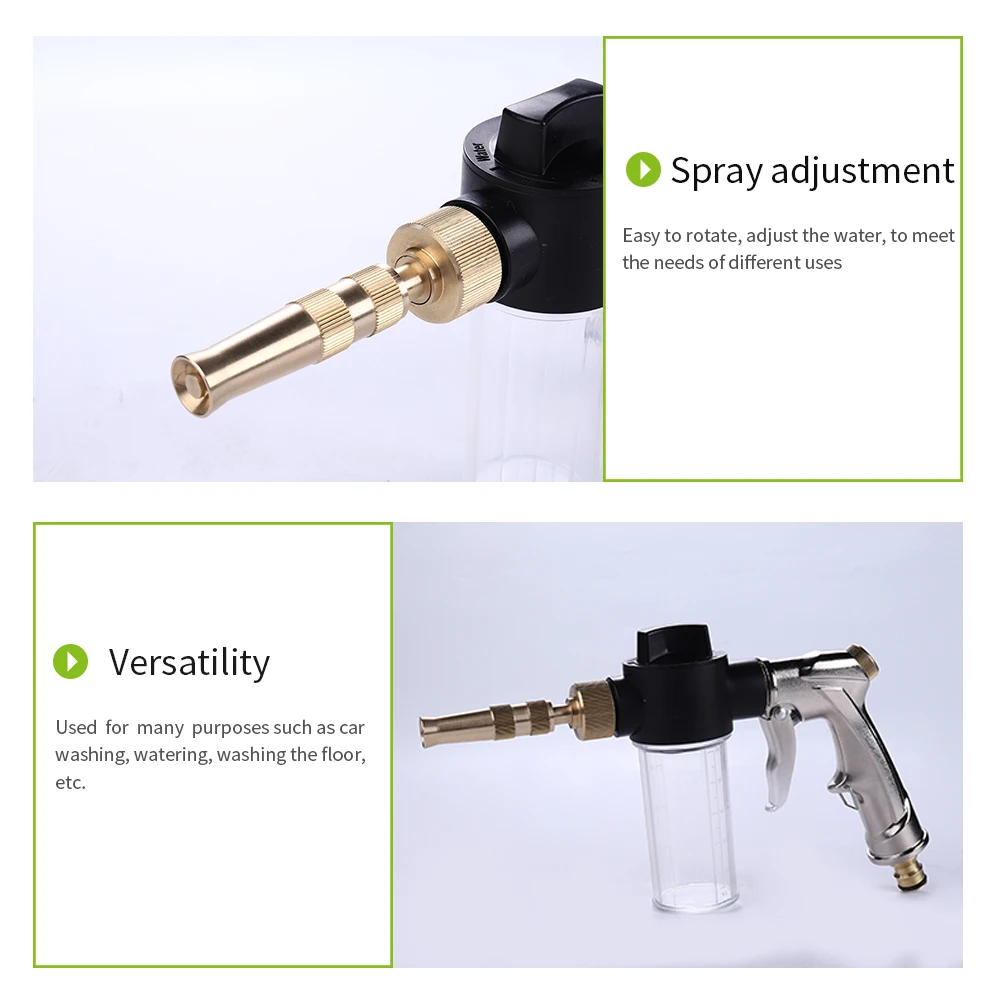 Multifunctional Water Sprayer Electroplating Foam High Pressure Spray Gun For Garden Watering Car Washing With Soap Bottle