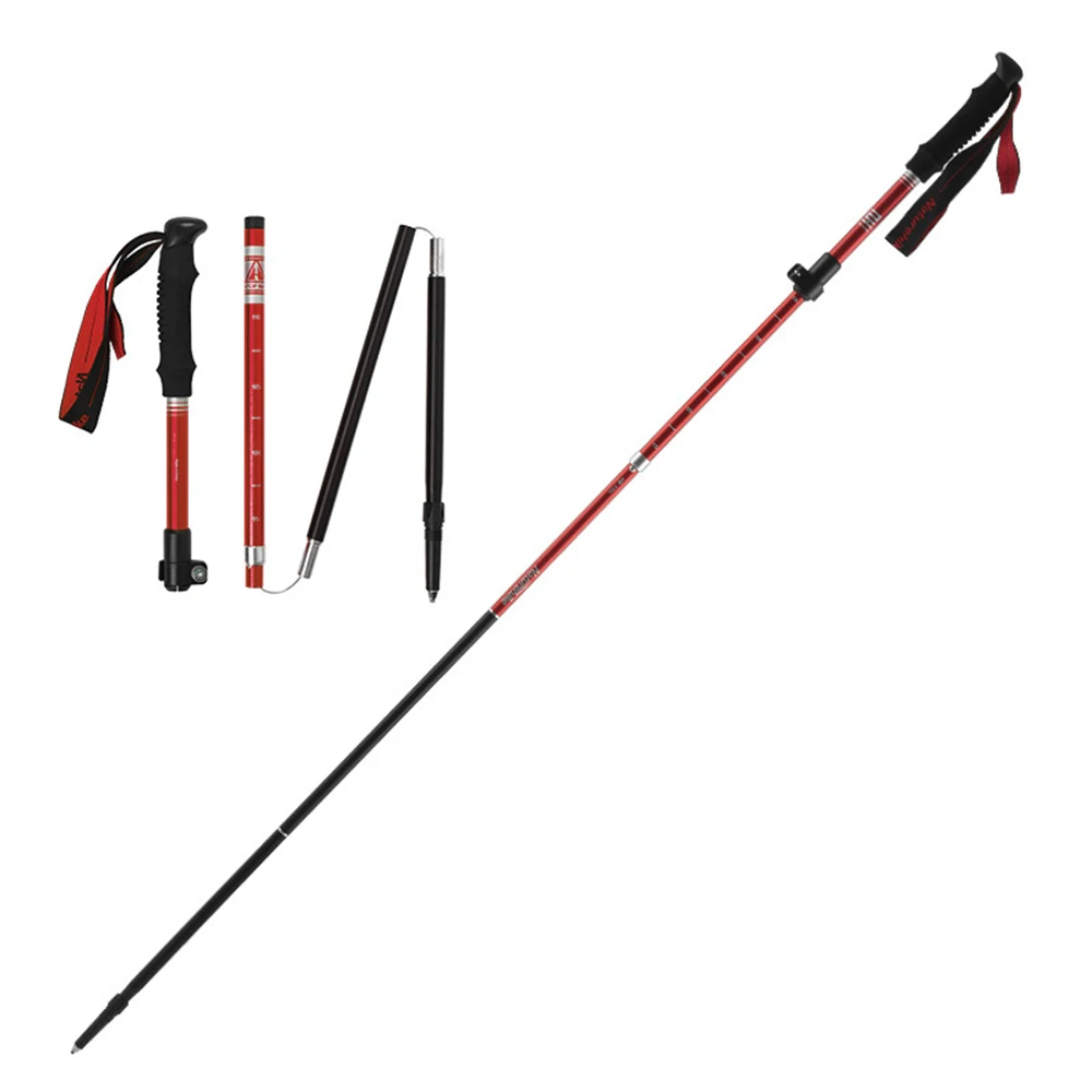 

Folding Trekking Walking Hiking Stick AdjustableAnti-Shock Aluminum Alloy Pole