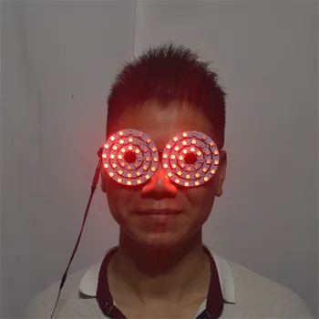 

LED light glasses cool new creative performance props nightclub bar hundred DJ performance vocal section round