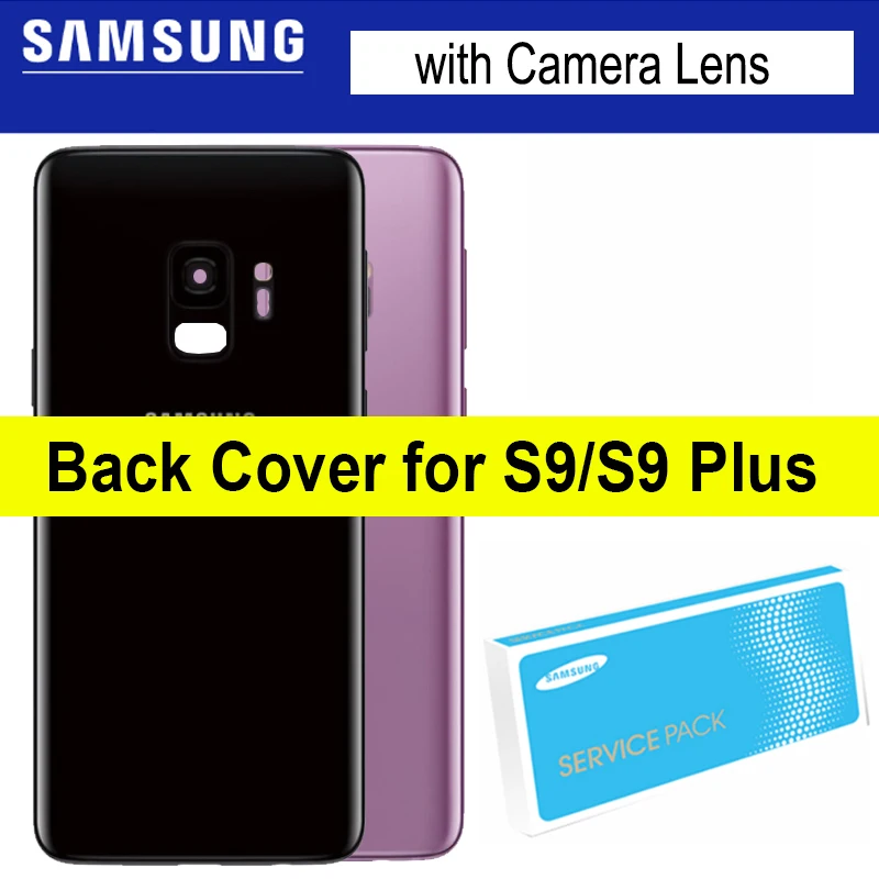 

Back Glass Rear Cover Housing Battery Door Camera Frame for Samsung Galaxy S9 Plus S9 s9+ G965 G965F G960 G960F Replacement