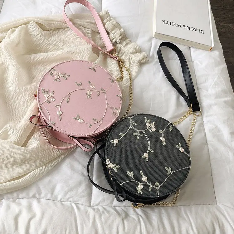

Summer New Arrival 2019 INS Elegant Bag Ladies' Simple Small round Bag Shoulder Bag