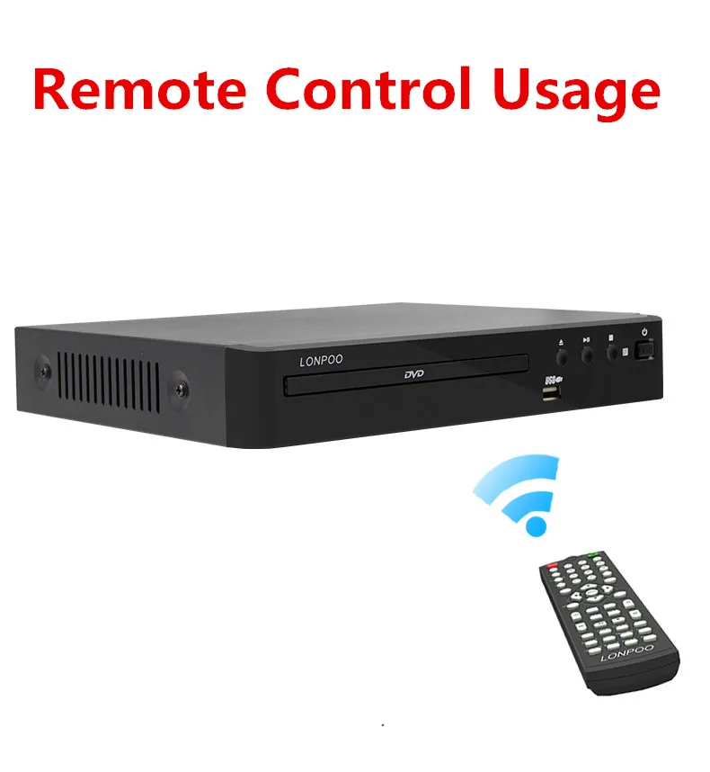 LONPOO Mini USB RCA HDMI reproductor de DVD región libre varios idiomas OSD DIVX DVD reproductor de CD RW reproductor de pantalla LED DVD MP3 - 4