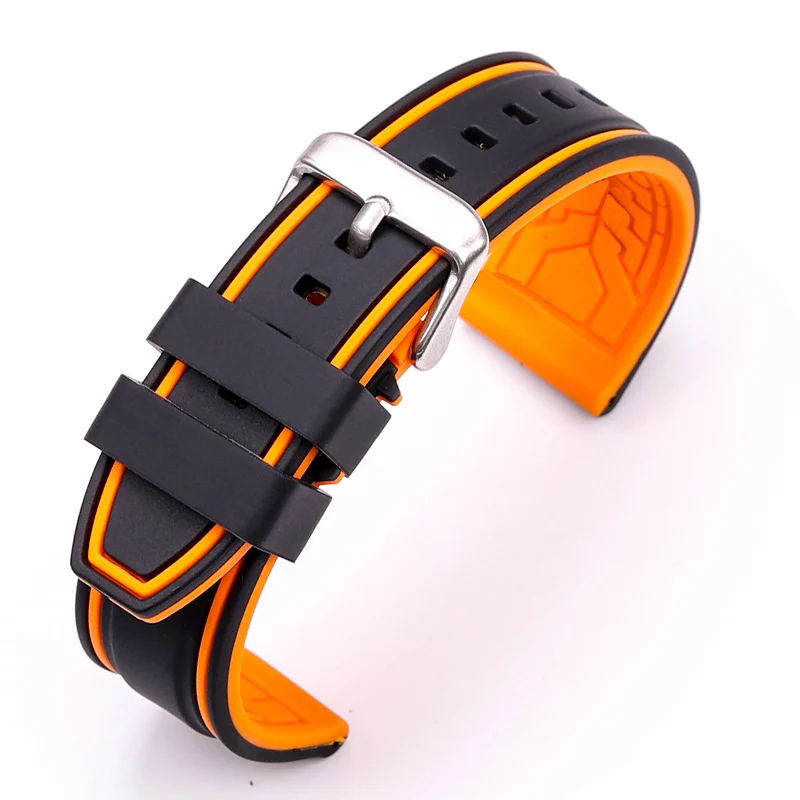 

Silicone Rubber Watchband for Fossil Q Founder Wander Crewmaster Grant Marshal Explorist Watch Band Wrist Strap