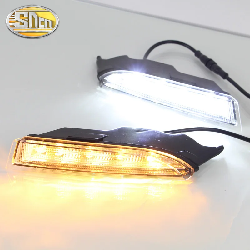 LED Daytime Running Light For Volkswagen Scirocco R 2010 - 2014 Dynamic Yellow Turn Signal Relay Waterproof 12V Car LED DRL