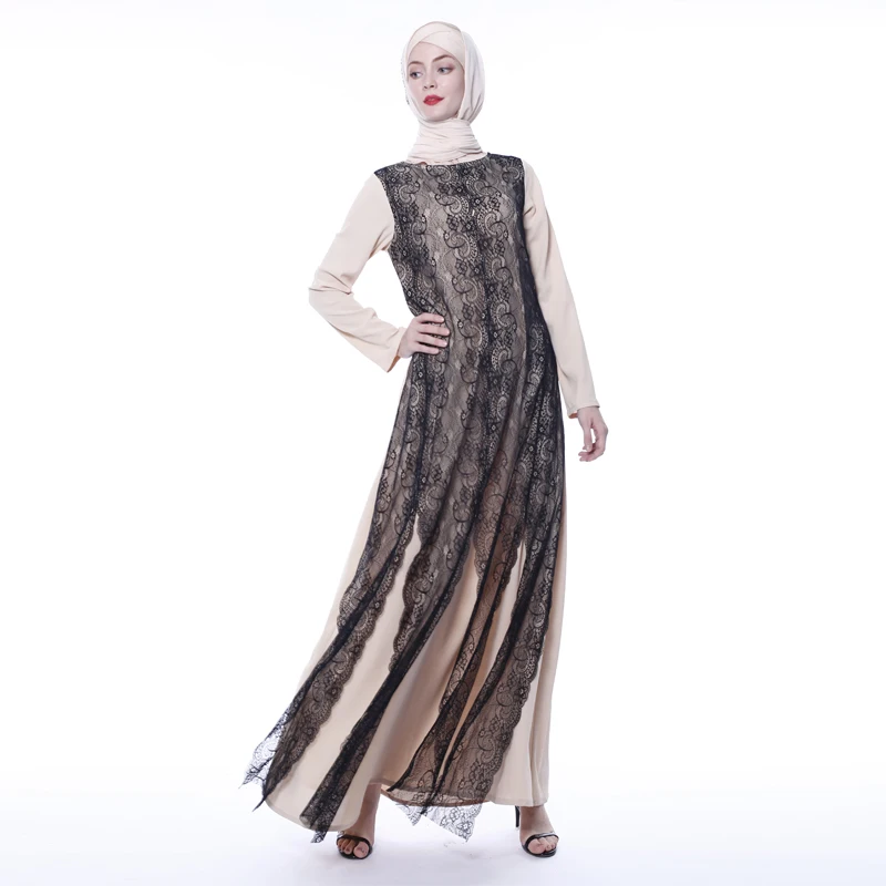 Vestidos кружево abaya Арабский мусульманский платье Катара Кафтан Дубай турецкие исламские платья Хиджаб юркен женщин Tesettur Elbise Caftan