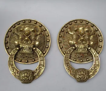 

christmas decorations for home+ Collectible Home Decorated Crafts 1 Pair Chinese Handwork Brass Big Door Knocker style 00011