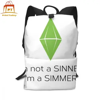 

The Sims 4 Game Backpack Im A SIMMER Backpacks Trendy Teen Bag Pattern High quality Men's - Women's Multifunctional Street Bags