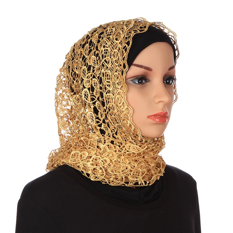 Весенне-летний женский шарф с вырезами, мусульманский платок хиджаб, мягкий хлопковый турбинский дышащий однотонный головной платок