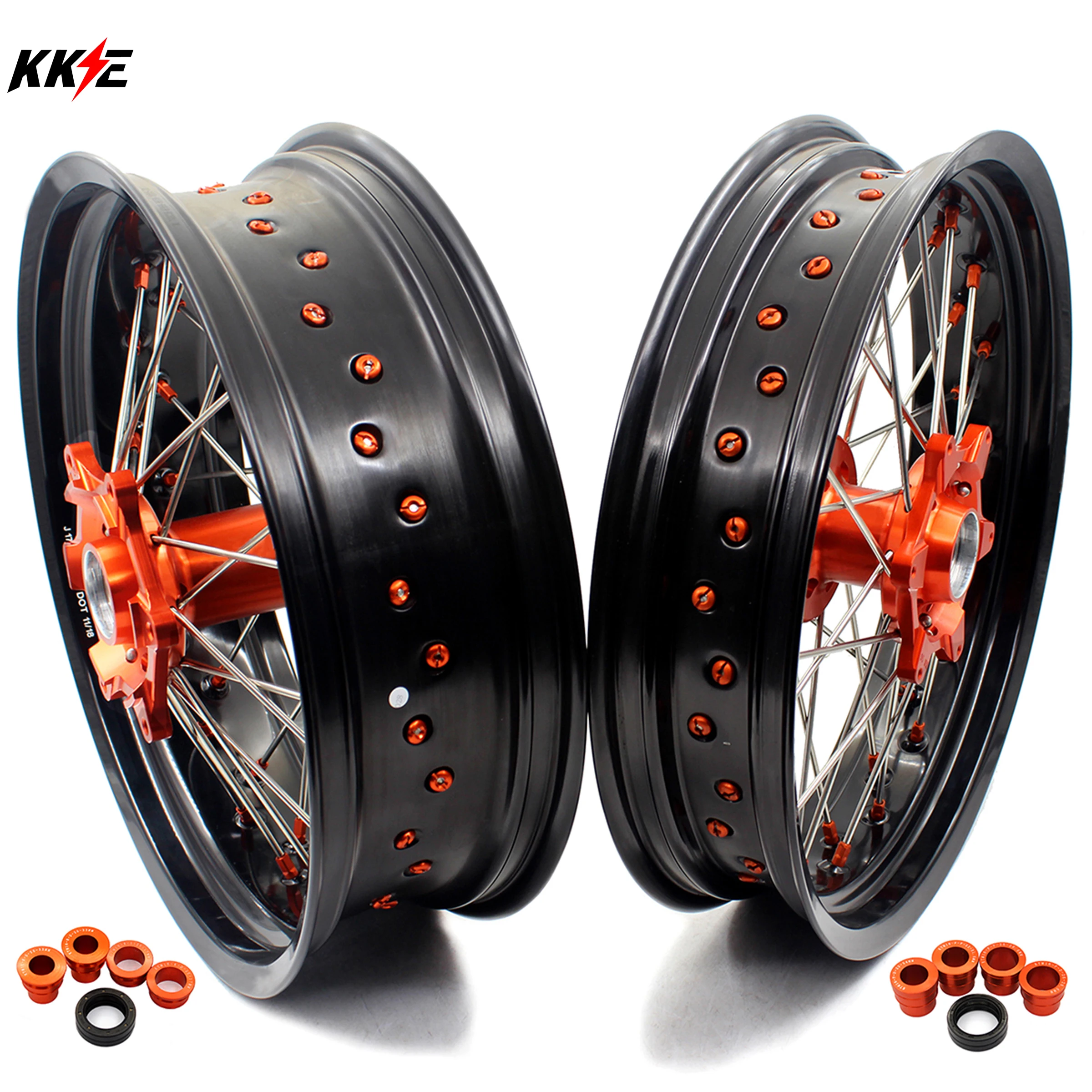 KKE 3 5/4 25 17 дюймов. Комплект колес CNC Supermoto для SX SXF XC XCW EXC EXCF 125 530 2003 2021 Supermotard обод