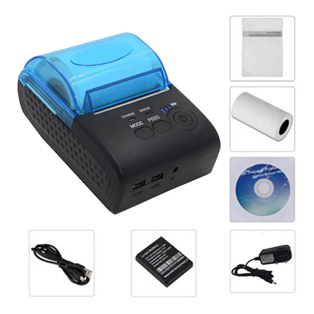 

58mm Mini USB Personal POS Label Resaurant Receipt Large Paper Warehouse Thermal Printer Bluetooth 4.0 Wireless For Supermarket