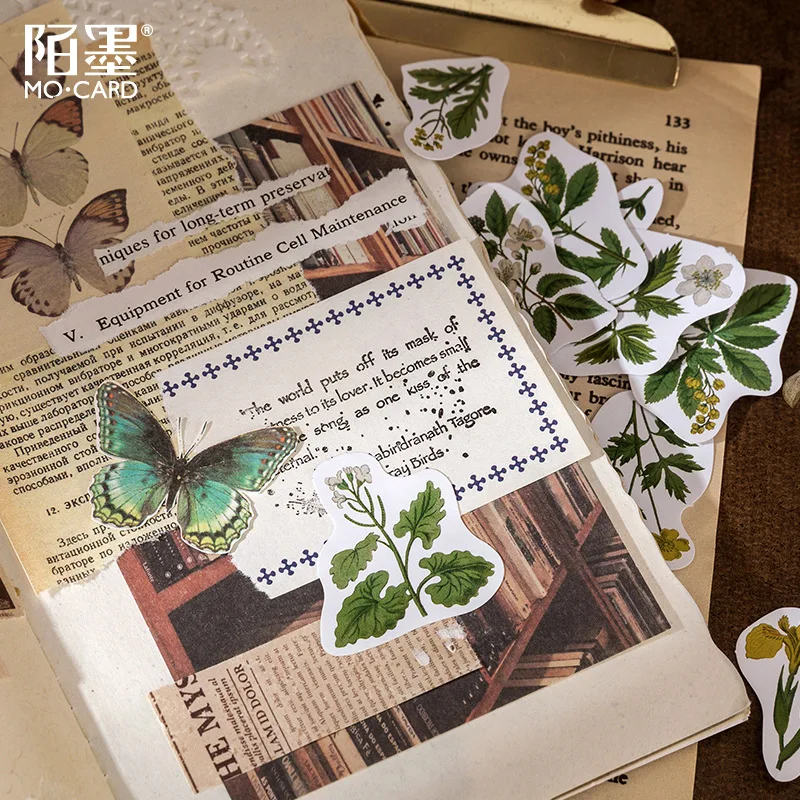 46 Adesivi Foresta E Fiori Per Scrapbooking, In Vinile Impermeabile, Decorazioni Fai Da Te Per Album, Laptop, Bottiglie - 2