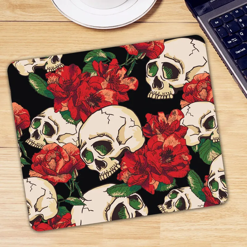 

Rose Flower Floral Sugar Skull Mouse Pad PU leather Gaming Mousepad Mouse Mat Desk Mice Pad