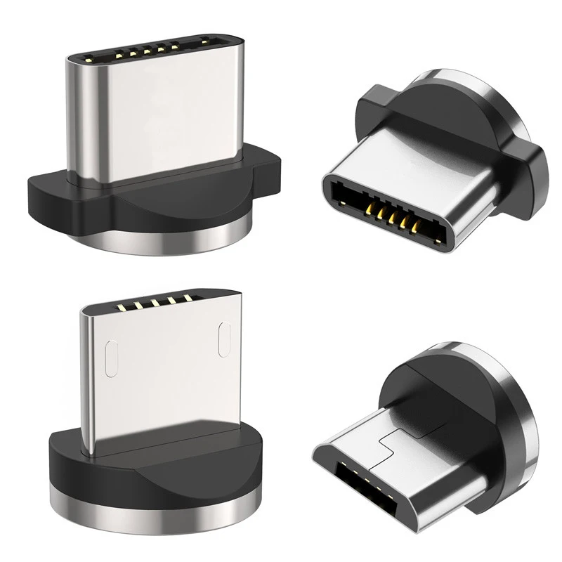 Magnetic Cable plug Type C Micro USB C Plugs for iphone Fast Charging Phone Microusb Type-C Magnet Charger Plug For Samsung S9