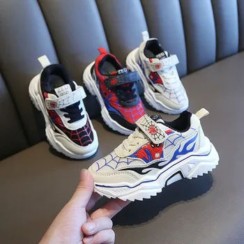 

New Children Canvas Shoes 2020 Boy Girls Spiderman Kids Casual Sneakers Soft Breathable Toddler Boys Flats School Running Shoes