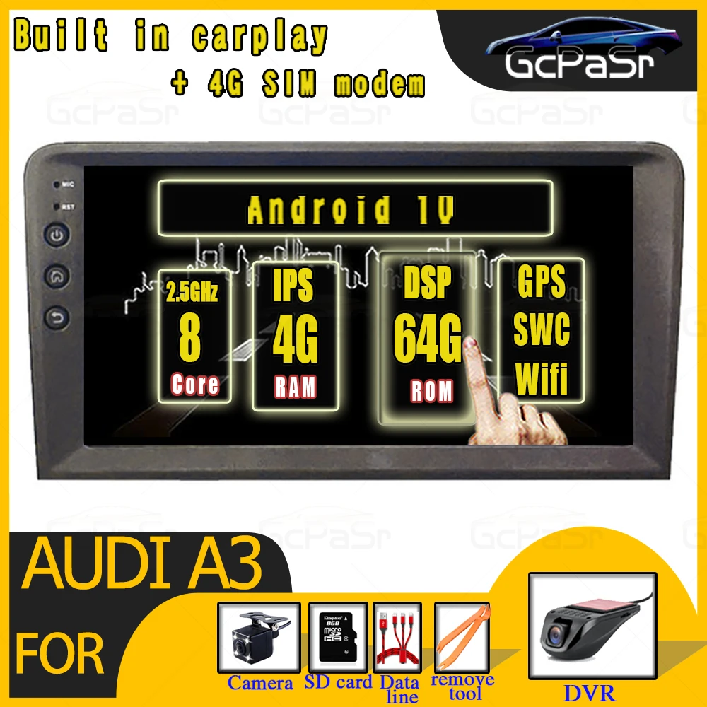 Android10 автомобиль радио мультимедиа для Audi A3 S3 RS3 2003 2004 2005 2006 2007 2008 2009 2010 2011 2012 BT gps навигация, dvd плеер|Мультимедиаплеер для авто| | АлиЭкспресс