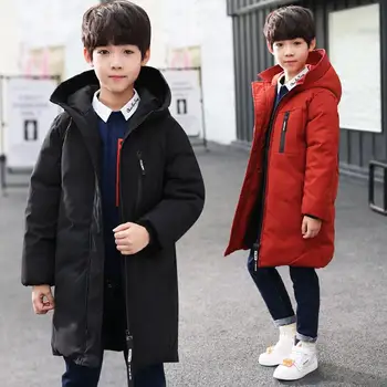 

Quilted jacket winter new children's clothing for older children long hooded kids long sleeve coat baby clothes