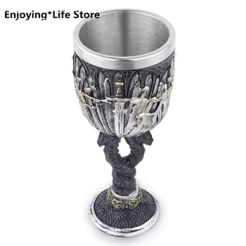 

Coffee Mug Resin Skull Stainless Steel Cup Home Decoration Coffee Cup Travel Red Wine Mug