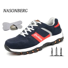 NASONBERGнеубиваемые кроссовкиобувь мужская защитная рабочая обувь зимняя обувь мужская берцы ботинки мужские зимние ботинки мужские воздухопроницаемый Профилактика проколов Наружная строительная защитная обувь