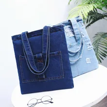 South Korea Retro Cowboy WOMEN'S Bag Canvas Large Bag Shoulder Fashion Shopping Bag New Style Simple Fashion Diaper Bag Wholesal