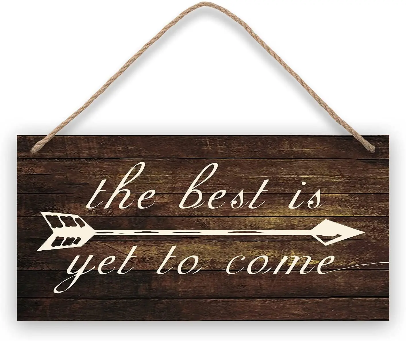 

SOULEAK The Best is Yet to Come Wooden Sign, Samll Rustic Farmhouse Wood Wall Decor Sign for Home Farmhouse Bar Cafe, 10x5 Inch