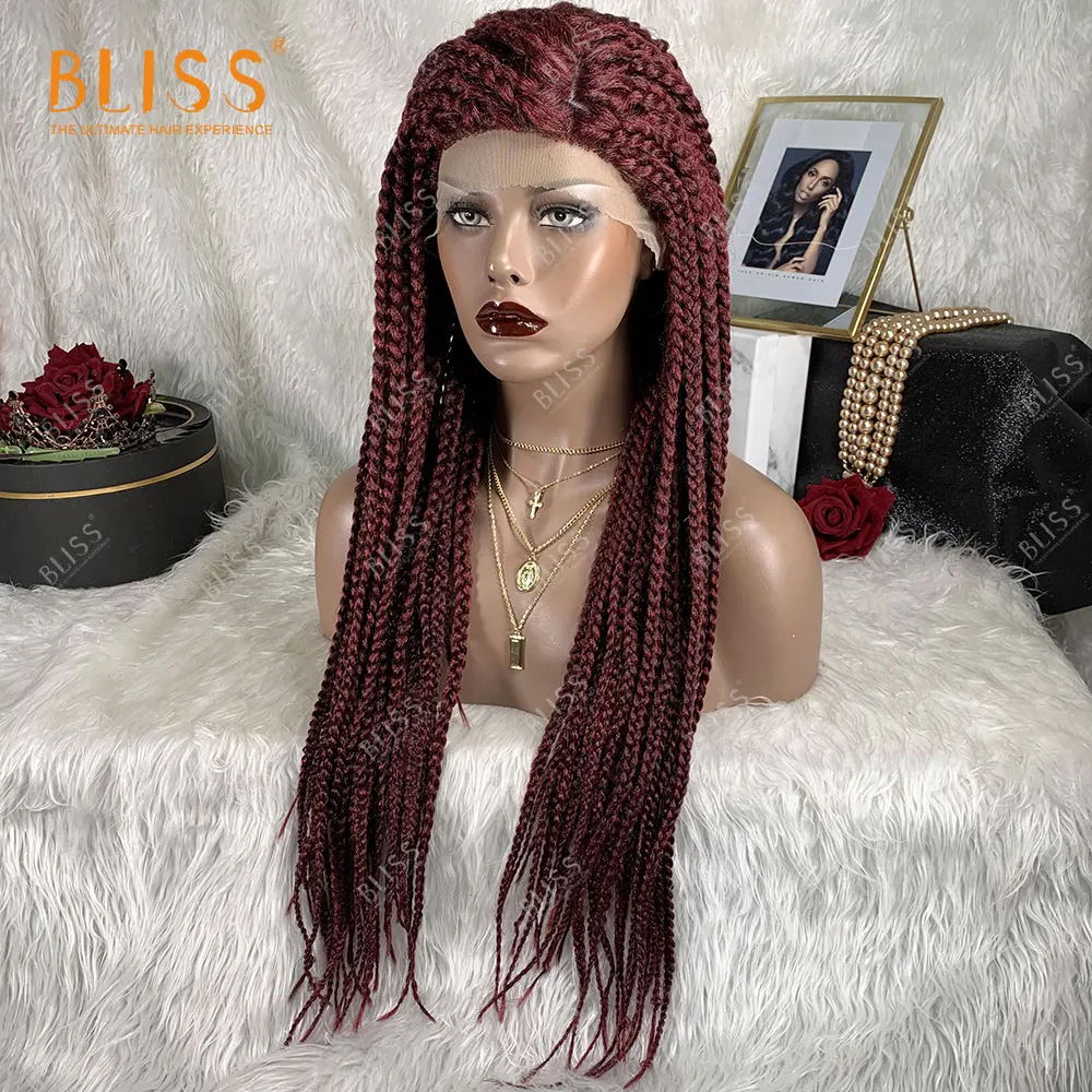 BLISS 24 дюйма синтетические парики для чернокожих Для женщин на крючках косички