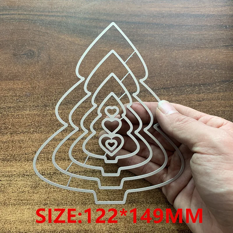 New 4PCS Christmas Trees Metal Cutting Dies Decorative DIY Scrapbooking Steel Craft Diecut Embossing Paper Cards Stencils