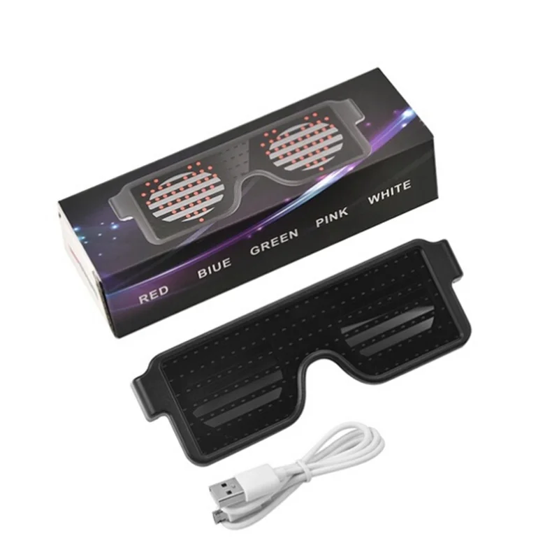 1 Pc USB Charge Luminous Glasses Led Flash Character Luminous Glasses Glow Night Club Concert Party Fancy Costume