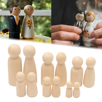 

Creative DIY Painted Wooden Doll Decorative Ornament Toy Wooden Nail Doll Creative Handmade DIY Unfinished Wooden Doll Boy Girl