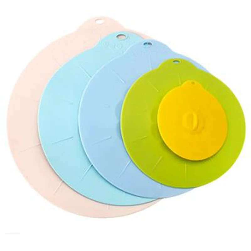 

5 Pcs/Set Household Reusable Food Grade Silicone Bowl Seal Lid Heat-Resistant Pot Cover Fresh-Keeping Gadget Kitchen Accessories