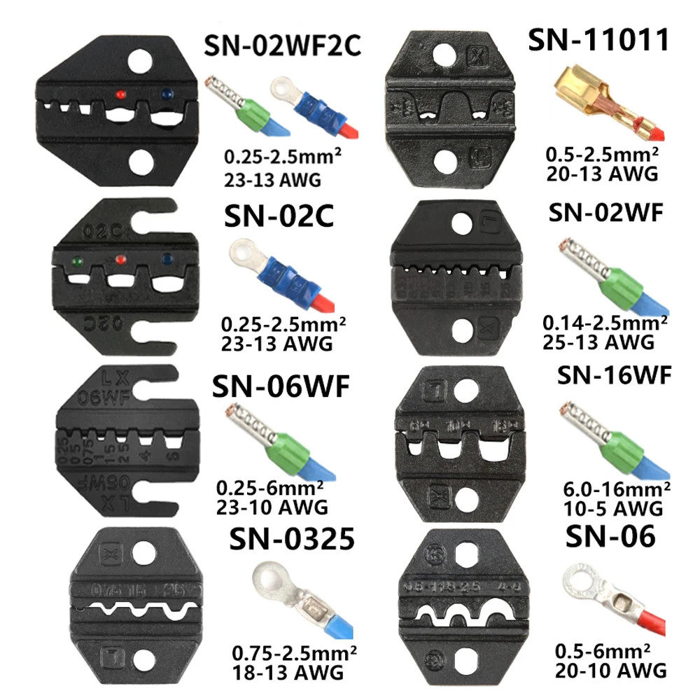 SN-58B Crimping Pliers Clamp Tools Set Multifunctional Terminals Electrical Clamp Dies Wire Crimper Ratchet Crimping Tools Kit 4
