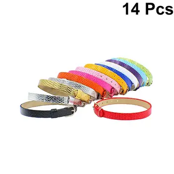 

14pcs 8MM DIY Band Decorative Strap PU Bracelet Creative Replacement for Watch Hand Strap