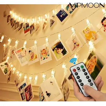 

Garland Led 2M 4M 20 40 LED Light Strings Christmas Fairy Light For Photo Clip String Lights Battery Powered Outdoor Wedding