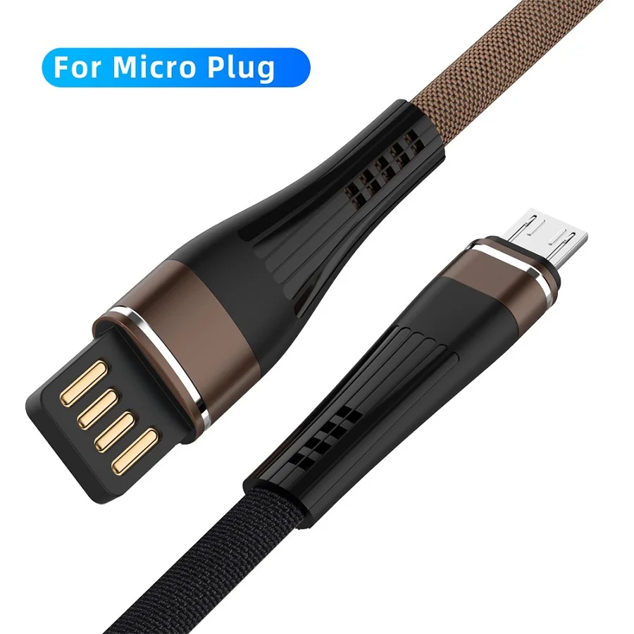 Micro usb type C кабель для быстрой зарядки для samsung Galaxy S10 S9 Usb c Supercharging шнур для huawei P20 P30 lite USB-C type c Cabo - Цвет: Brown For Micro