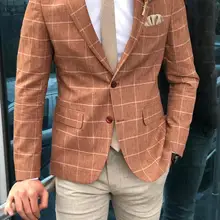 Мужской костюм на заказ,, свадебные смокинги, официальные клетчатые костюмы для лучших мужчин, смокинги для жениха, 2 предмета, костюмы(пиджак+ брюки