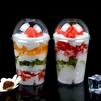 

50 pcs Milk Tea Cup Hard Plastic Disposable Drinking Transparent Takeaway Packaging Juice Cups for Iced Coffee Sodas Smoothies