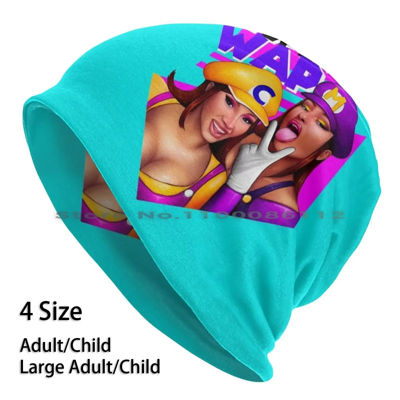 Super Wap V2 Berretti Cappello Lavorato A Maglia Wap Megtheestallion Rap Cardi B Wario Waluigi N64 Strano Nerd Divertente Cappello Lavorato A Maglia S