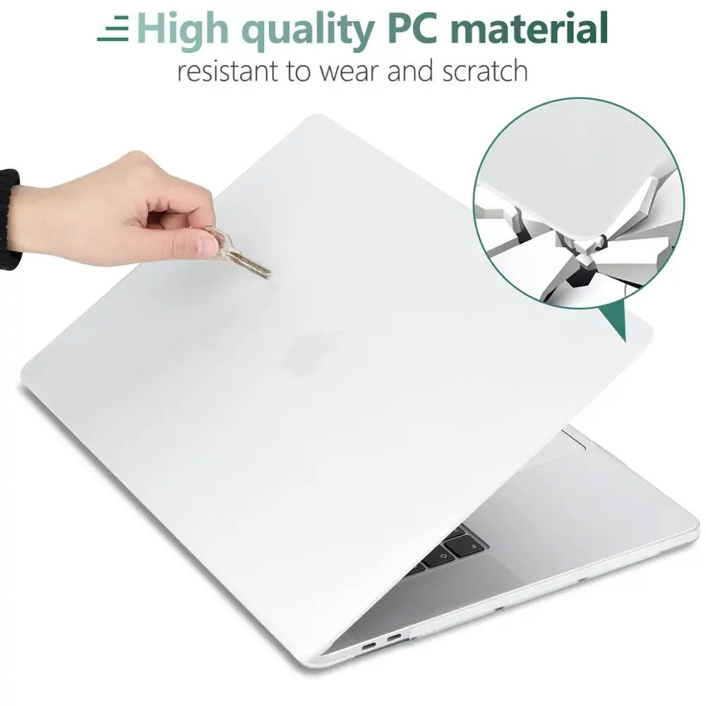 Прозрачный кристально чистый чехол для Macbook Air Pro retina 11 12 13 15 16 дюймов Touch Bar/Touch ID A2141 A1932 A1989 A2159