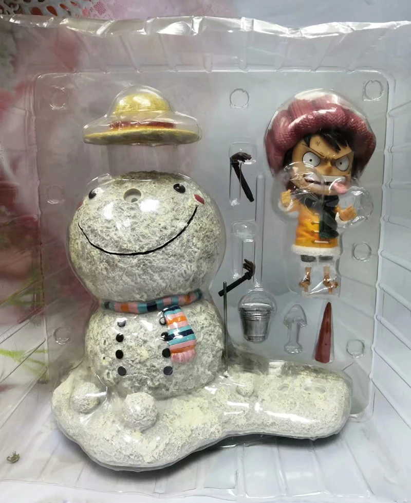 Аниме one piece GK Luffy& Снеговик статуя SD Фигурка Обезьяна D. Luffy Коллекционная модель