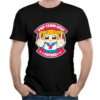 

GOFFFECC Men's Pop Team Epic Popuko 1 Black T Shirt Men Cool Tees Tops