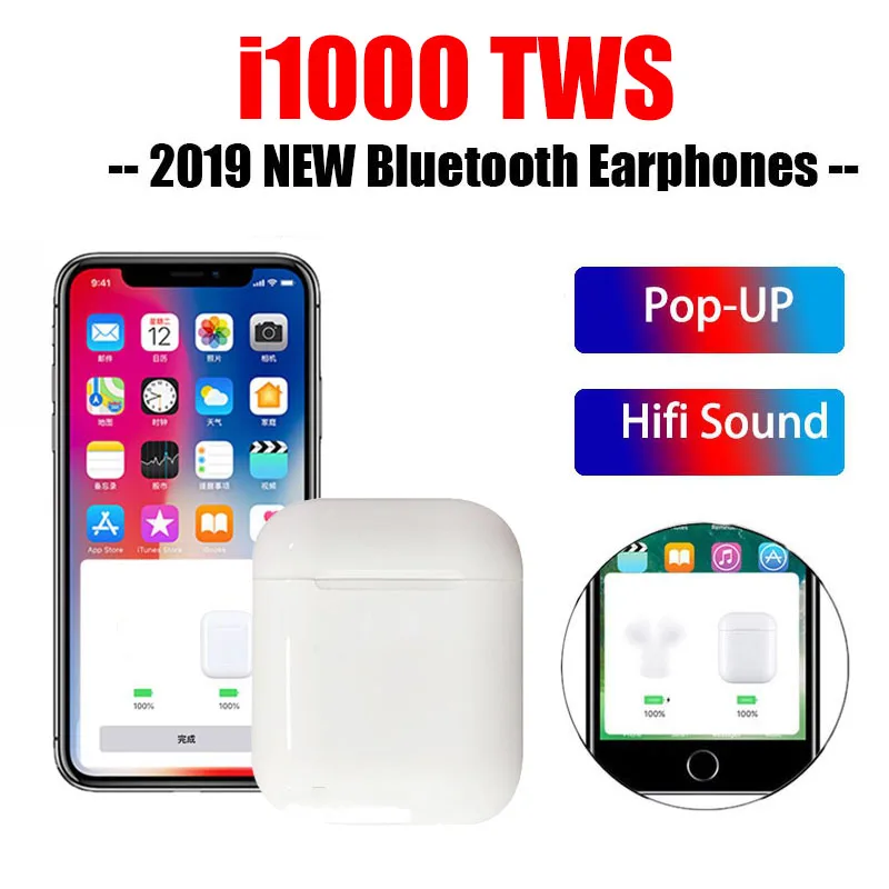 €9.41 17% de DESCUENTO|Nuevo i1000 TWS 2019 Pop up Bluetooth 5,0 V5 Auriculares auriculares inalámbricos auriculares 6D Super Bass PK i900 i 1000 i200 i800 TWS-in Auriculares y cascos from Productos electrónicos on AliExpress 