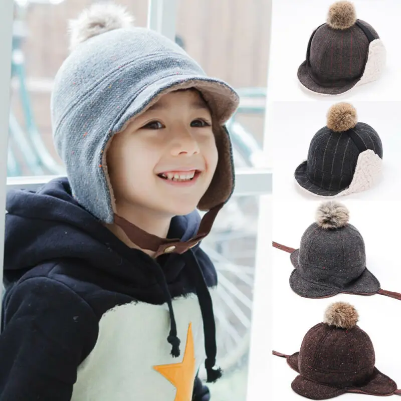 Новинка года; модная трендовая Милая хлопковая эластичная шапочка для маленьких девочек; зимняя теплая однотонная шапка с ушками для новорожденных; Skullies