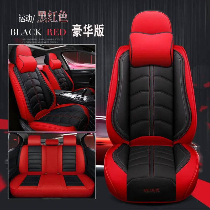 Deluxe Edition Кожаные универсальные автомобильные Чехлы для Volkswagen, все модели VW touran Variant magotan JETTA passat polo golf touareg - Название цвета: Deluxe Edition